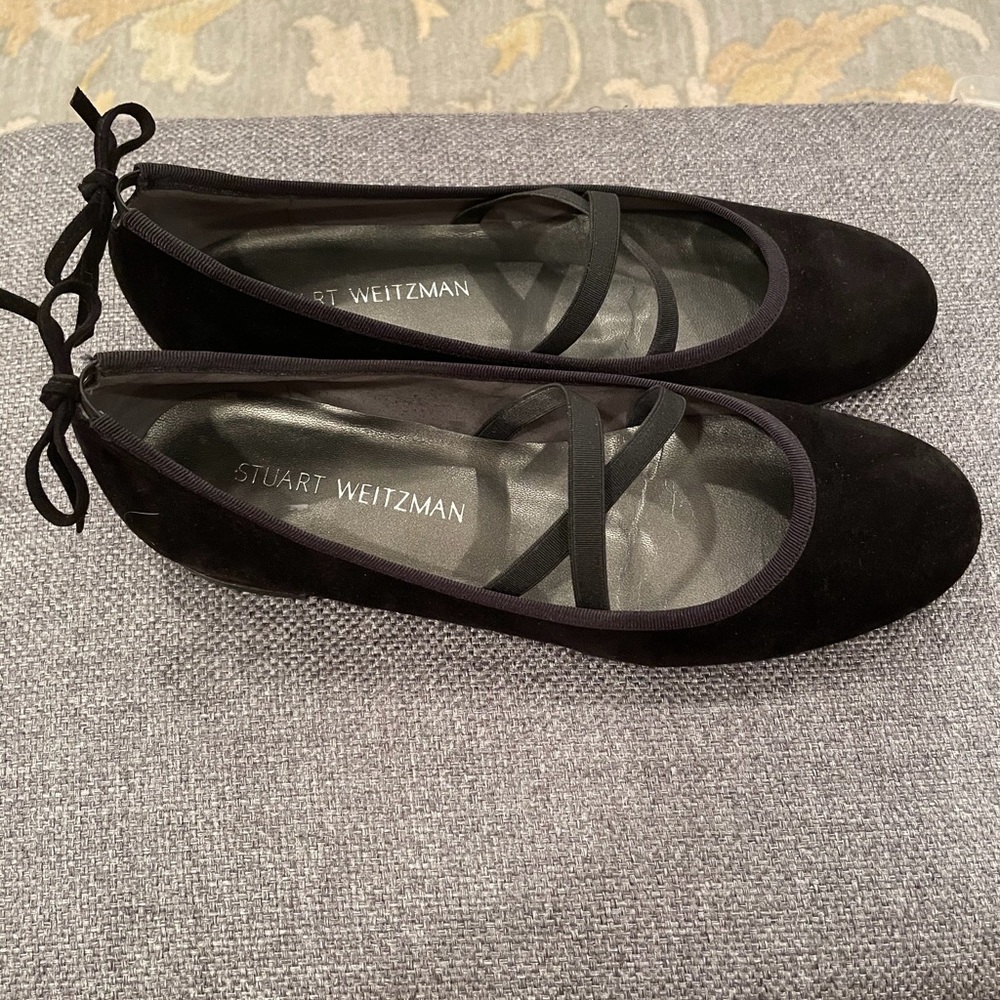 Black Suede Stuart Weitzman Flats
